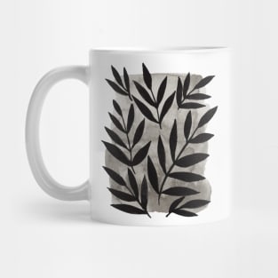 Black branches - grey background Mug